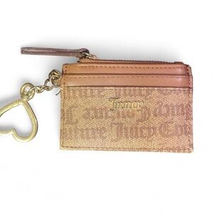 Juicy Couture Brown and Gold keychain card holder